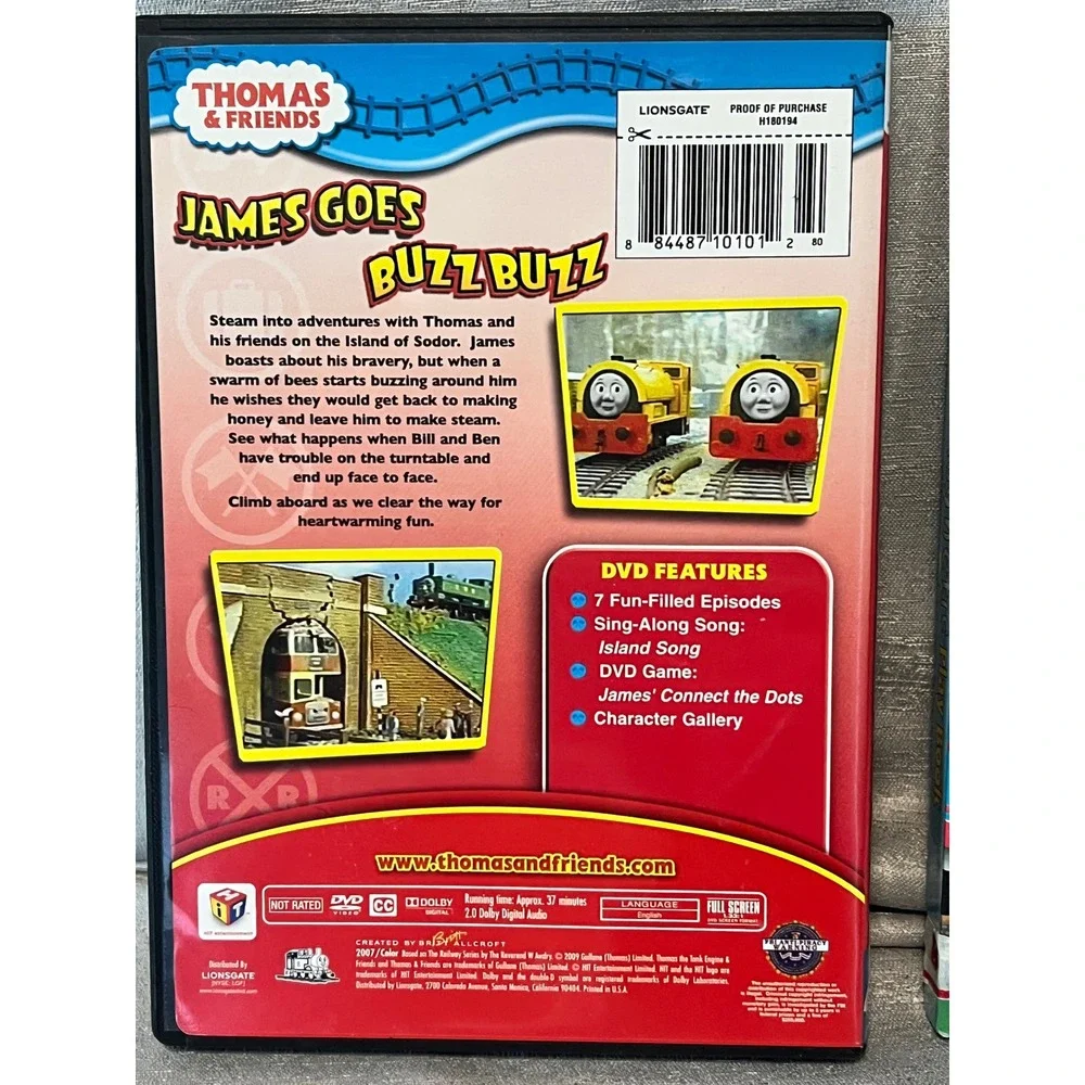 Thomas & Friends James Goes Buzz Buzz DVD and Magnetic Play Book Set Bundle